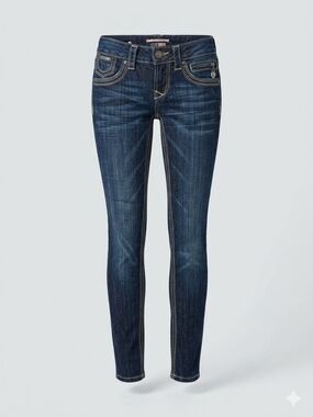 1000. Be Rock for Express Dark Wash Skinny Jeans Contrast Stitching Size 0